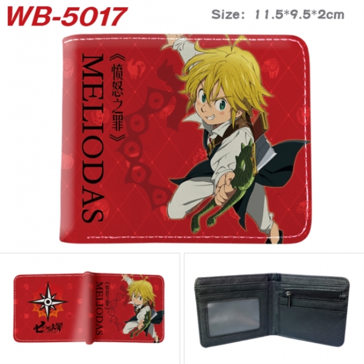The Seven Deadly Sins Animation color PU leather half fold wallet 11.5X9X2CM