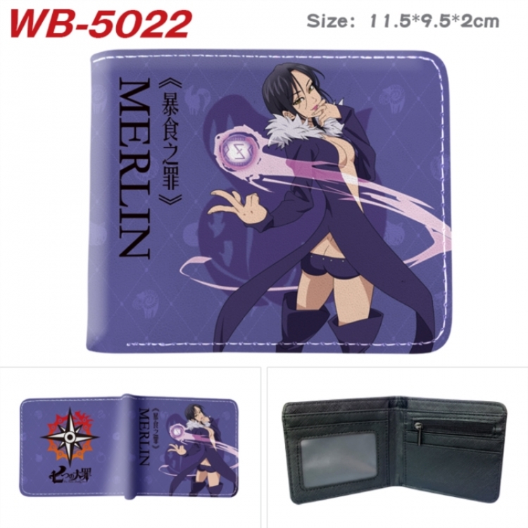 The Seven Deadly Sins Animation color PU leather half fold wallet 11.5X9X2CM