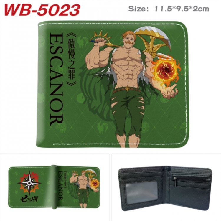 The Seven Deadly Sins Animation color PU leather half fold wallet 11.5X9X2CM