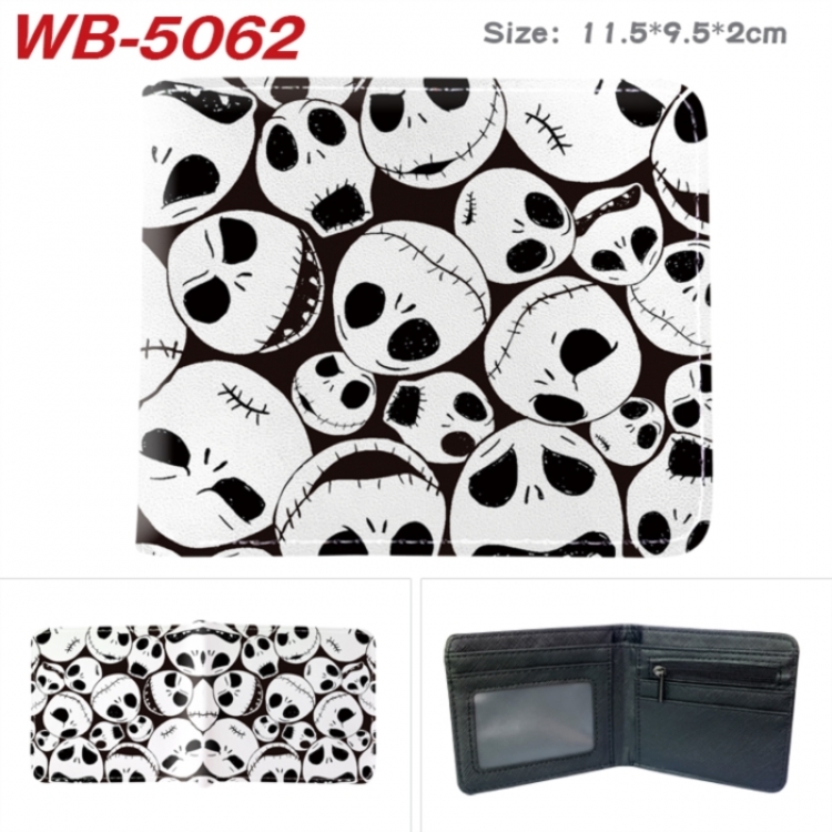 The Nightmare Before Christmas Animation color PU leather half fold wallet 11.5X9X2CM