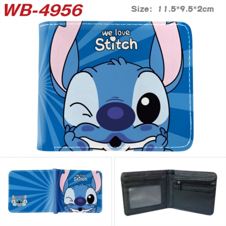 Lilo & Stitch Animation color PU leather half fold wallet 11.5X9X2CM