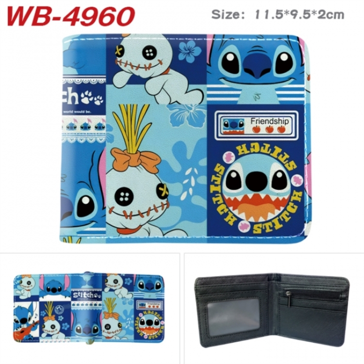 Lilo & Stitch Animation color PU leather half fold wallet 11.5X9X2CM