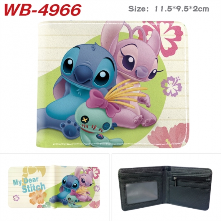 Lilo & Stitch Animation color PU leather half fold wallet 11.5X9X2CM