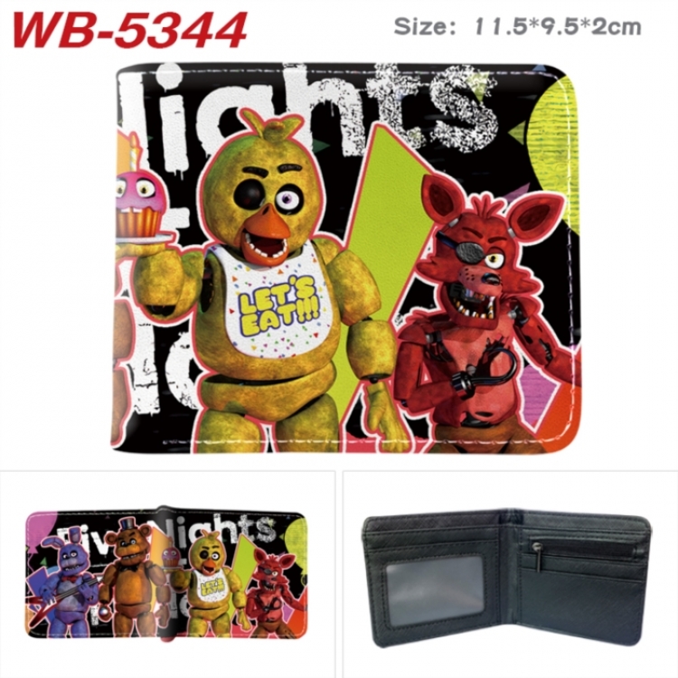 Five Nights at Freddys Animation color PU leather half fold wallet 11.5X9X2CM
