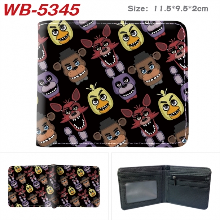 Five Nights at Freddys Animation color PU leather half fold wallet 11.5X9X2CM