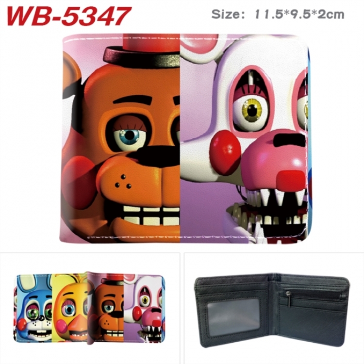 Five Nights at Freddys Animation color PU leather half fold wallet 11.5X9X2CM