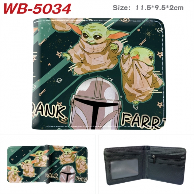 Star Wars Animation color PU leather half fold wallet 11.5X9X2CM