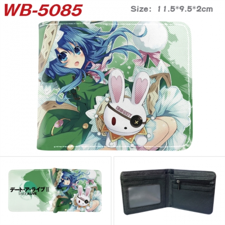 Date-A-Live Animation color PU leather half fold wallet 11.5X9X2CM