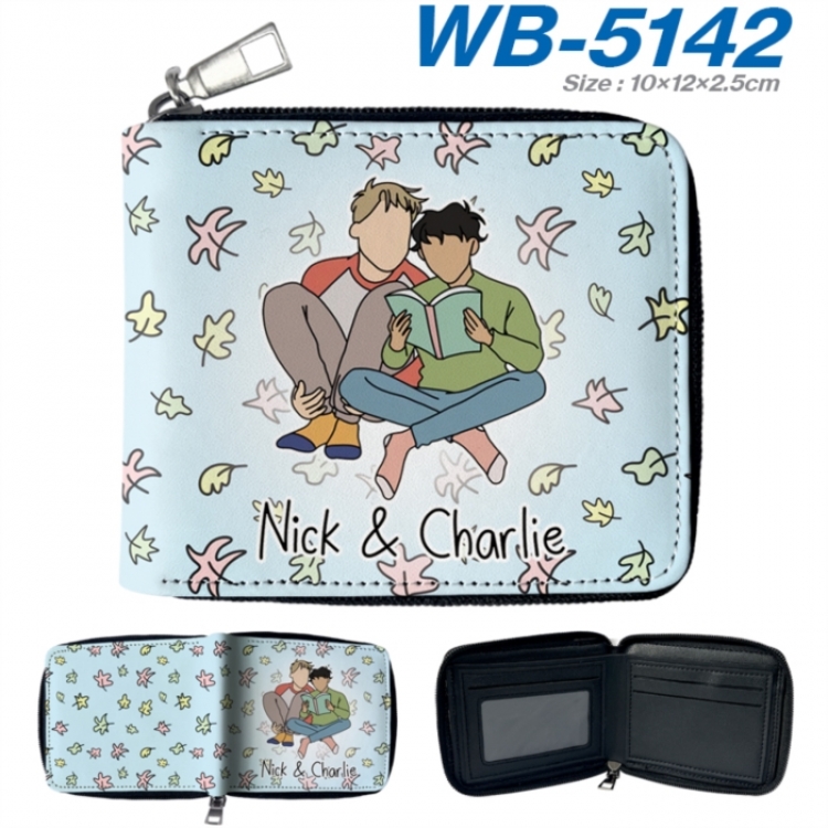 HEARTSTOPPER Anime color short full zip folding wallet 10x12x2.5cm