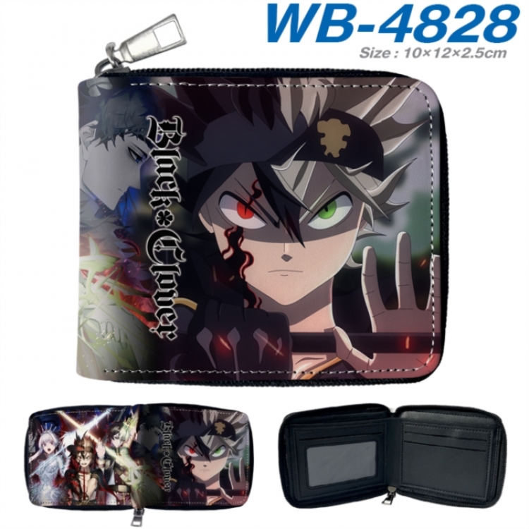 Black Clover Anime color short full zip folding wallet 10x12x2.5cm