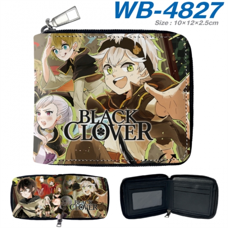 Black Clover Anime color short full zip folding wallet 10x12x2.5cm