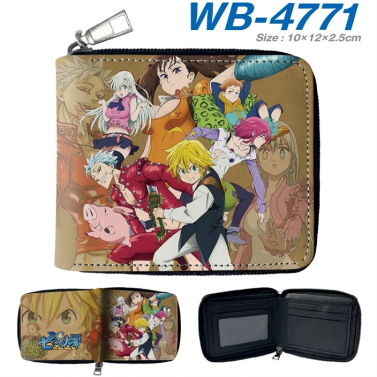 The Seven Deadly Sins Anime color short full zip folding wallet 10x12x2.5cm