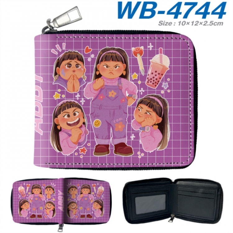 Turning Red Anime color short full zip folding wallet 10x12x2.5cm