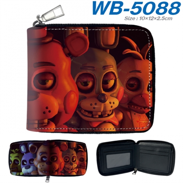 Five Nights at Freddys Anime color short full zip folding wallet 10x12x2.5cm