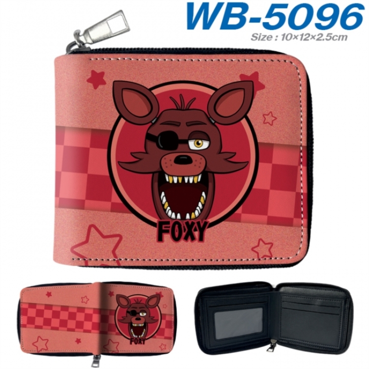 Five Nights at Freddys Anime color short full zip folding wallet 10x12x2.5cm