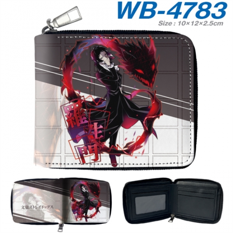 Bungo Stray Dogs Anime color short full zip folding wallet 10x12x2.5cm