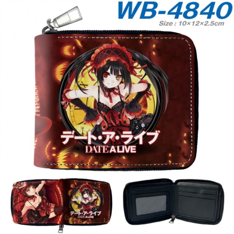 Date-A-Live Anime color short full zip folding wallet 10x12x2.5cm