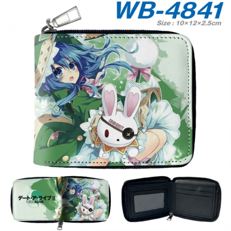 Date-A-Live Anime color short full zip folding wallet 10x12x2.5cm