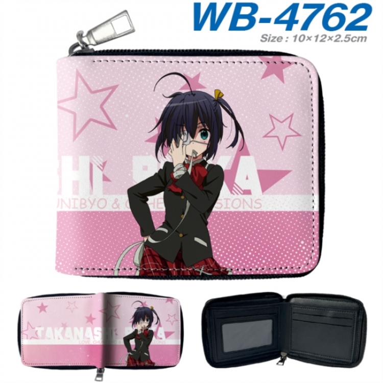 Chuunibyou Demo Koi Ga Shitai Anime color short full zip folding wallet 10x12x2.5cm