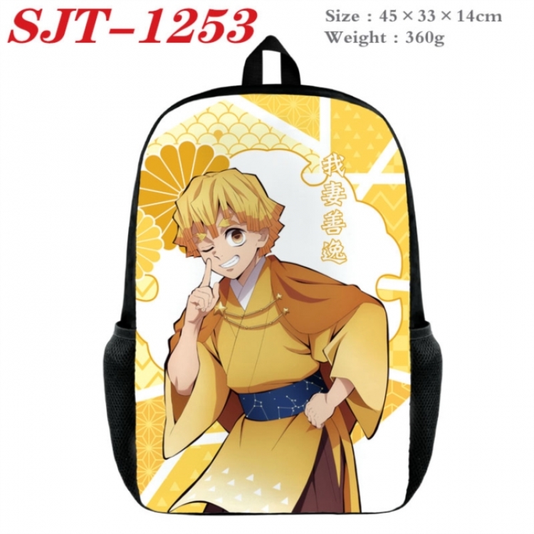 Demon Slayer Kimets Anime nylon canvas backpack student backpack 45x33x14cm
