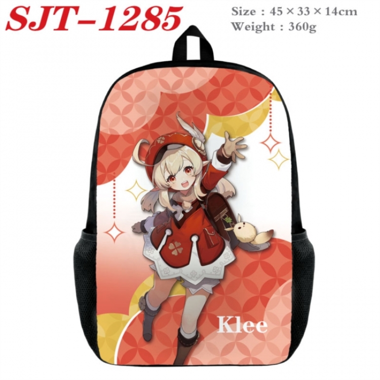 Genshin Impact Anime nylon canvas backpack student backpack 45x33x14cm