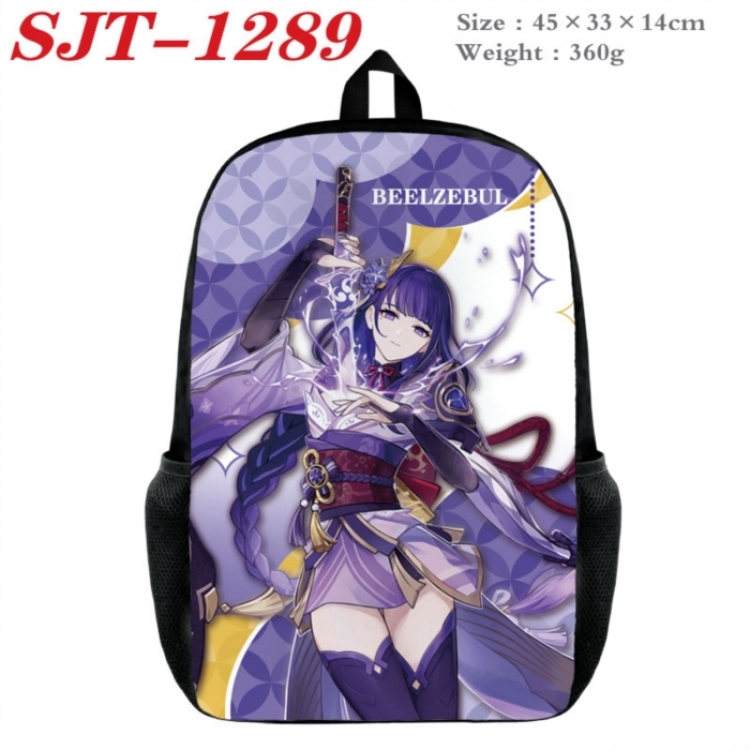 Genshin Impact Anime nylon canvas backpack student backpack 45x33x14cm