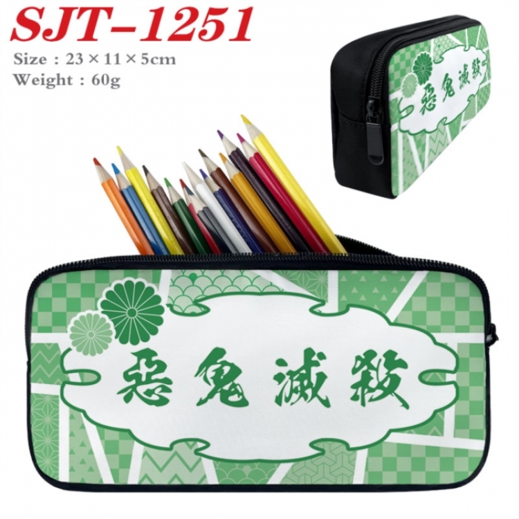 Demon Slayer Kimets Anime nylon student pencil case 23x11x5cm 