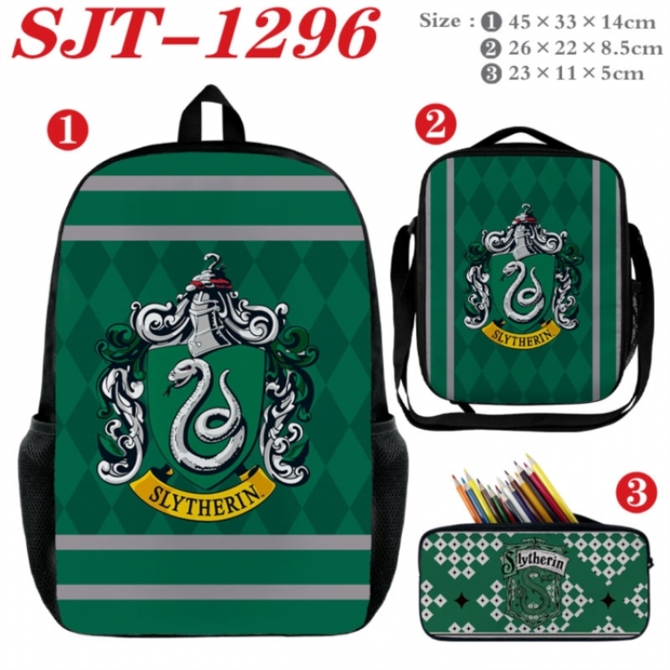 Harry Potter Anime nylon canvas backpack pencil case crossbody bag three piece set 45x33x14cm