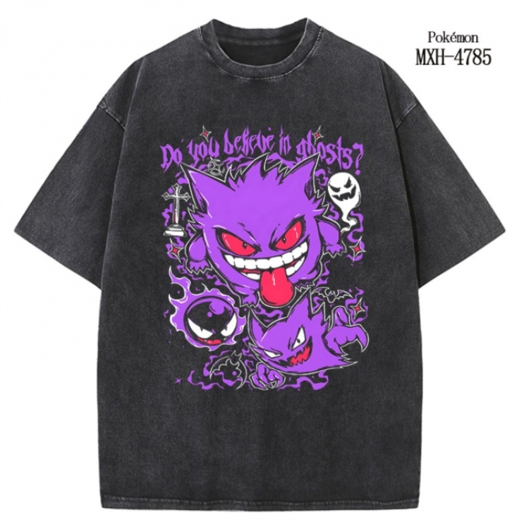 Pokemon Anime peripheral pure cotton washed and worn T-shirt from S to 4XL