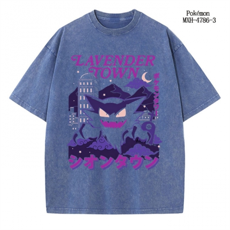 Pokemon Anime peripheral pure cotton washed and worn T-shirt from S to 4XL