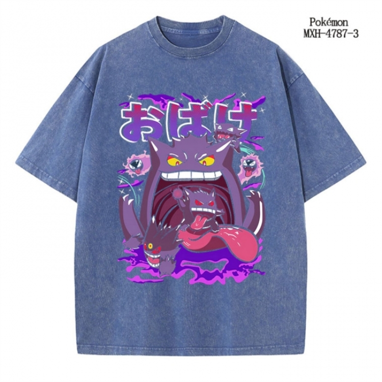 Pokemon Anime peripheral pure cotton washed and worn T-shirt from S to 4XL