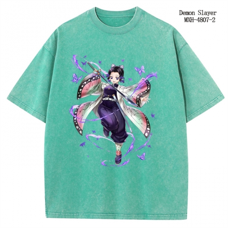 Demon Slayer Kimets Anime peripheral pure cotton washed and worn T-shirt from S to 4XL