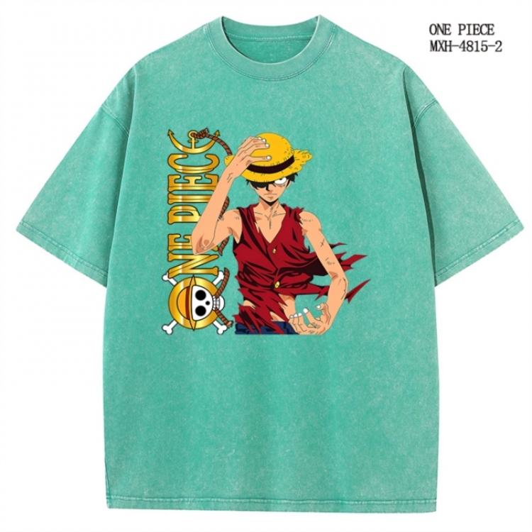 One Piece Anime peripheral pure cotton washed and worn T-shirt from S to 4XL