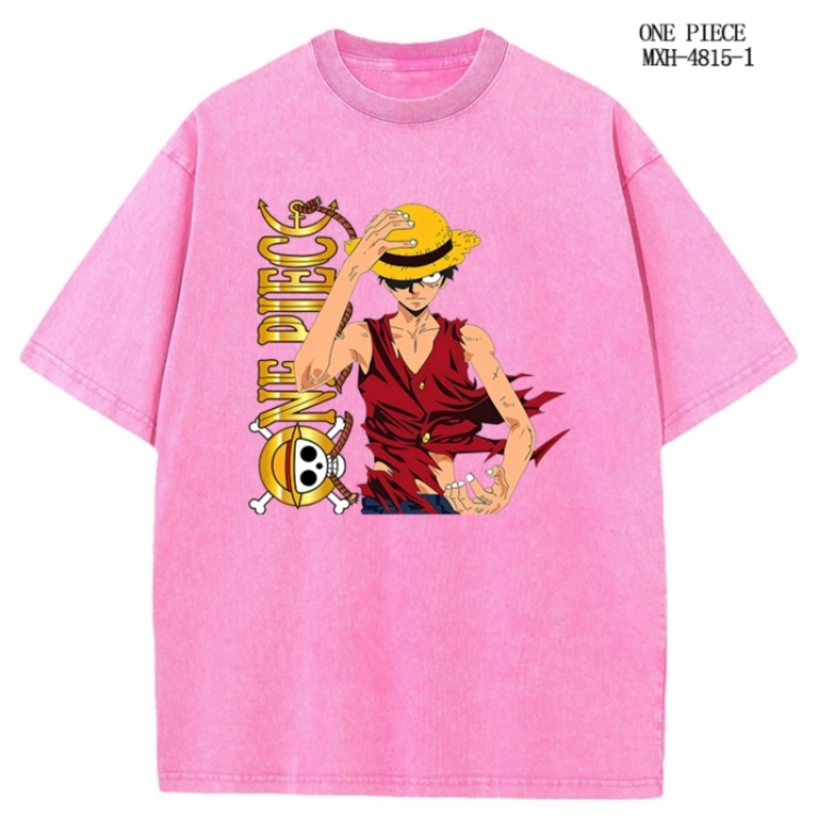 One Piece Anime peripheral pure cotton washed and worn T-shirt from S to 4XL