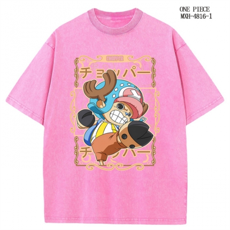 One Piece Anime peripheral pure cotton washed and worn T-shirt from S to 4XL