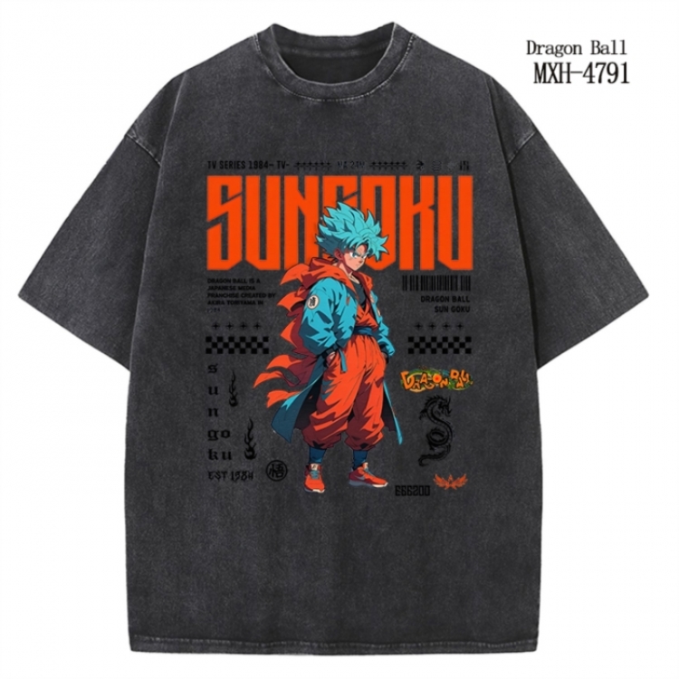 DRAGON BALL Anime peripheral pure cotton washed and worn T-shirt from S to 4XL