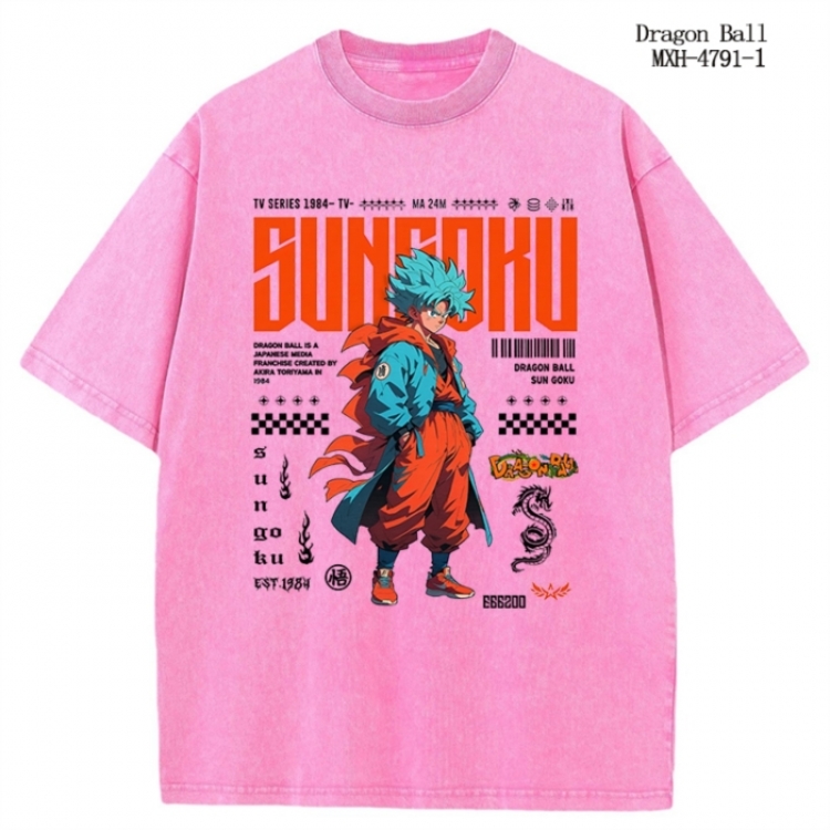 DRAGON BALL Anime peripheral pure cotton washed and worn T-shirt from S to 4XL