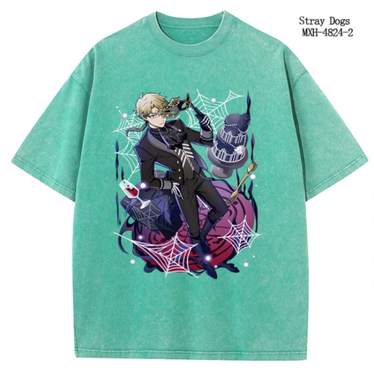 Bungo Stray Dogs Anime peripheral pure cotton washed and worn T-shirt from S to 4XL