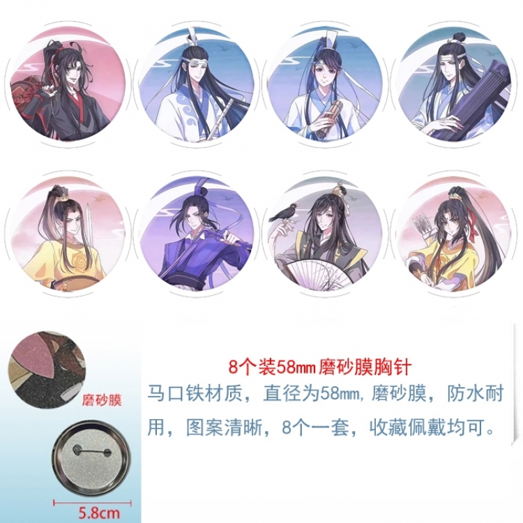 The wizard of the de Anime round scrub film brooch badge 58MM a set of 8