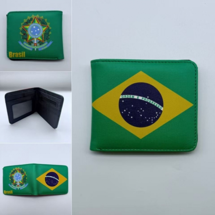 Brazil Full color Two fold short card case wallet 11X9.5CM