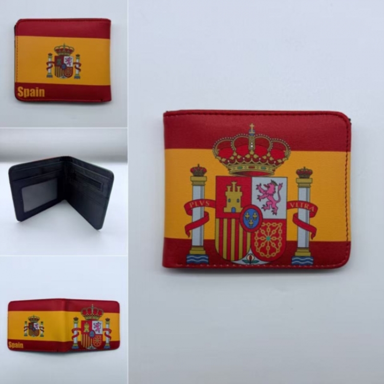 Spain Full color Two fold short card case wallet 11X9.5CM