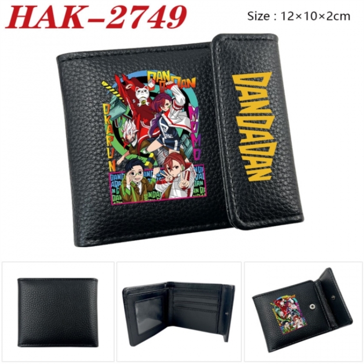 DANDADAN Anime Litchi Pattern Hidden Buckle Half Fold Printed Wallet 12X10X2CM