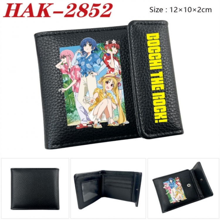 BOCCHI THE ROCK! Anime Litchi Pattern Hidden Buckle Half Fold Printed Wallet 12X10X2CM