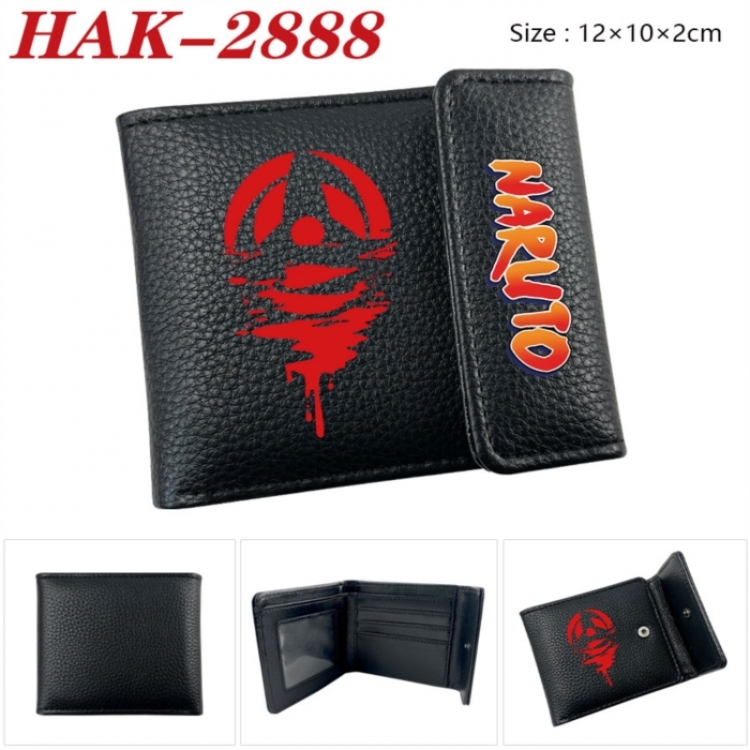 Naruto Anime Litchi Pattern Hidden Buckle Half Fold Printed Wallet 12X10X2CM