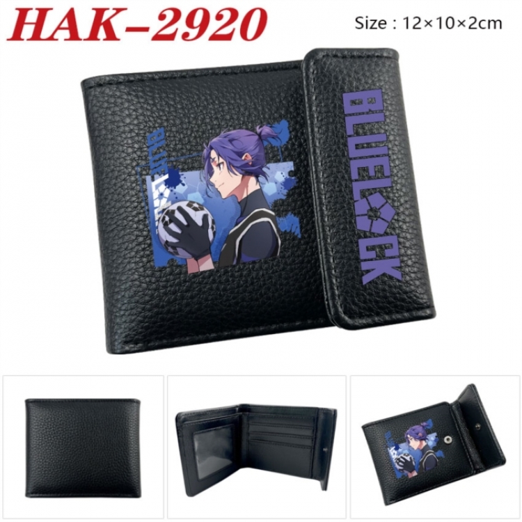 BLUE LOCK Anime Litchi Pattern Hidden Buckle Half Fold Printed Wallet 12X10X2CM