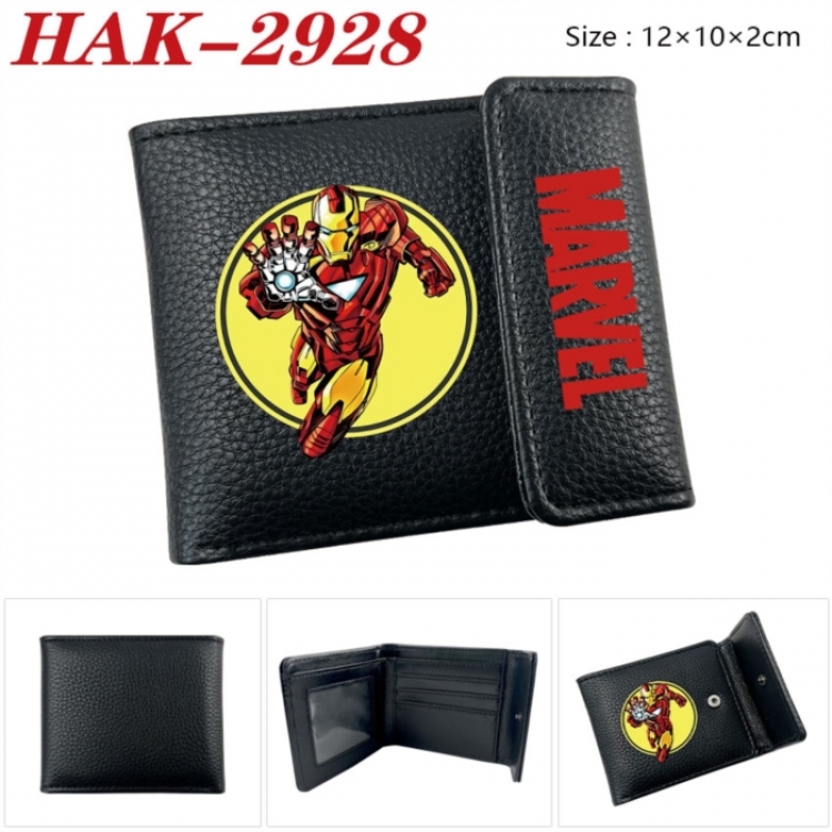 Marvel Anime Litchi Pattern Hidden Buckle Half Fold Printed Wallet 12X10X2CM