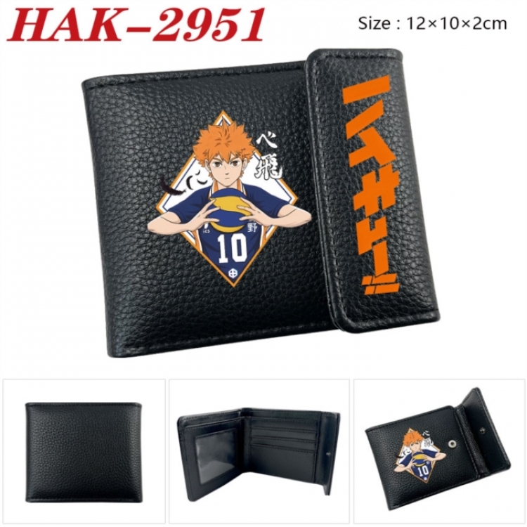 Haikyuu!! Anime Litchi Pattern Hidden Buckle Half Fold Printed Wallet 12X10X2CM