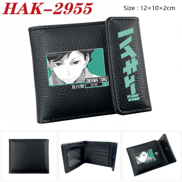Haikyuu!! Anime Litchi Pattern Hidden Buckle Half Fold Printed Wallet 12X10X2CM