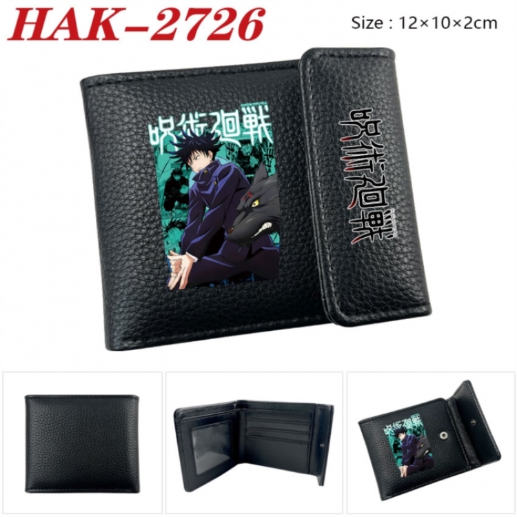 Jujutsu Kaisen Anime Litchi Pattern Hidden Buckle Half Fold Printed Wallet 12X10X2CM