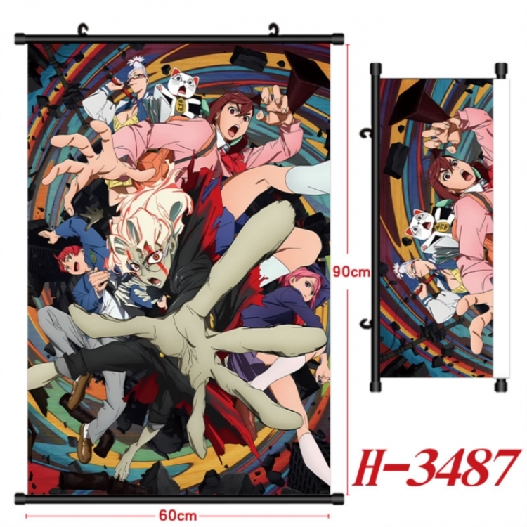 DANDADAN Anime Black Plastic Rod Canvas Painting Wall Scroll 60X90CM